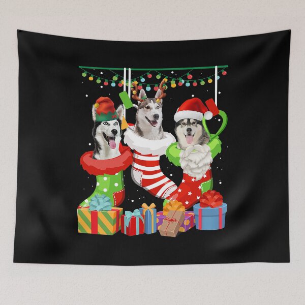 Item preview, Dog Siberian Husky Christmas Socks Funny Xmas Pajama Puppy designed and sold by PerkinsAarav.
