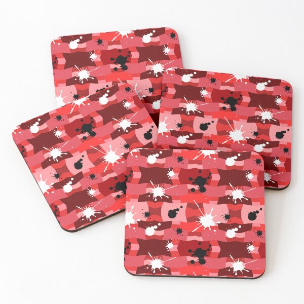 Item preview, Red Camouflage with Black and White Ink Spots Pattern designed and sold by quinellie.