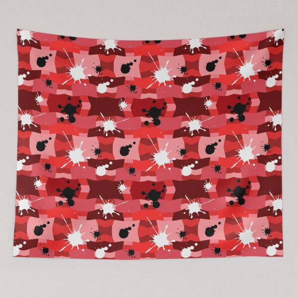 Item preview, Red Camouflage with Black and White Ink Spots Pattern designed and sold by quinellie.