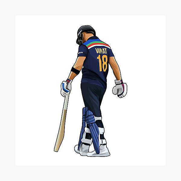 Virat Kohli #18 Walks Back Photographic Print