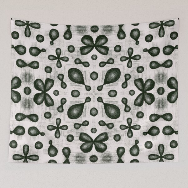 Item preview, Organic chemistry atomic orbitals pattern black and white designed and sold by Boriana Giormova.