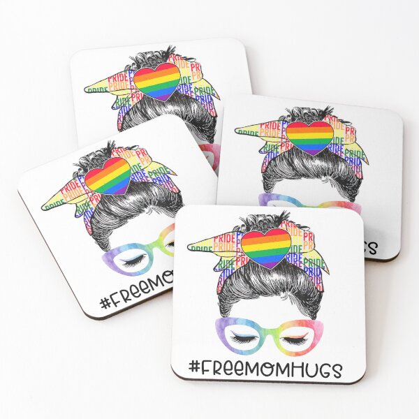 Item preview, Free Mom Hugs Messy Bun LGBT Pride  designed and sold by Meggie179.