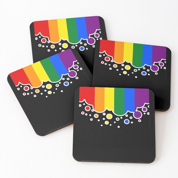 Item preview, Gay Pride Flag Falling Bubbles Silhouette on Black Chiffon Top designed and sold by koskiemjbelz.