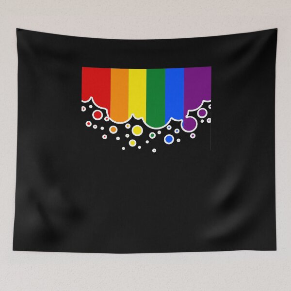 Item preview, Gay Pride Flag Falling Bubbles Silhouette on Black Chiffon Top designed and sold by koskiemjbelz.