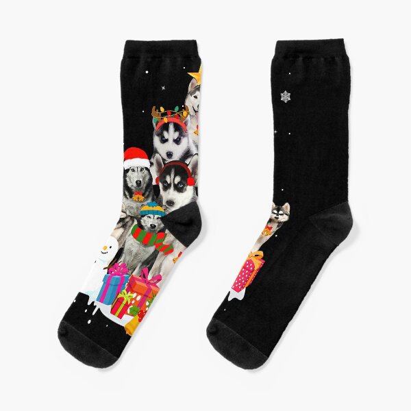 Alaskan Malamute Christmas Pattern Sublimation Socks – Rockin Da Dogs