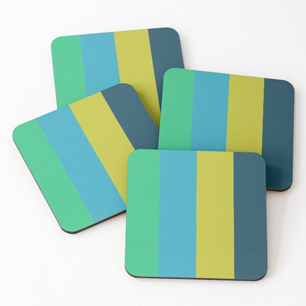 Item preview, green blue and yellow stripe pattern designed and sold by pauloneill-art.