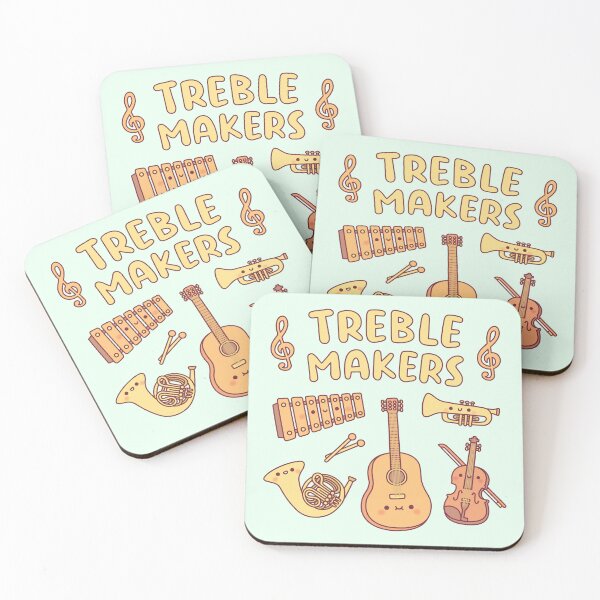 Item preview, Cute Musical Instruments, Treble Makers Music Pun designed and sold by rustydoodle.