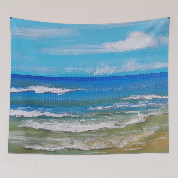 Item preview, The Netherlands Dutch Seascape View, Holland Lowtide Blue Beachscape designed and sold by DiensDesign.