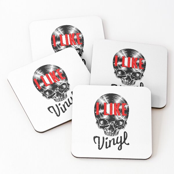 Item preview, I Like Vinyl Lover Vintage Record Collector Gothic Skull designed and sold by GrandeDuc.