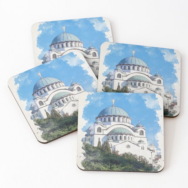 Item preview, Temple of Saint Sava Serbia Watercolor Art designed and sold by Blok45.