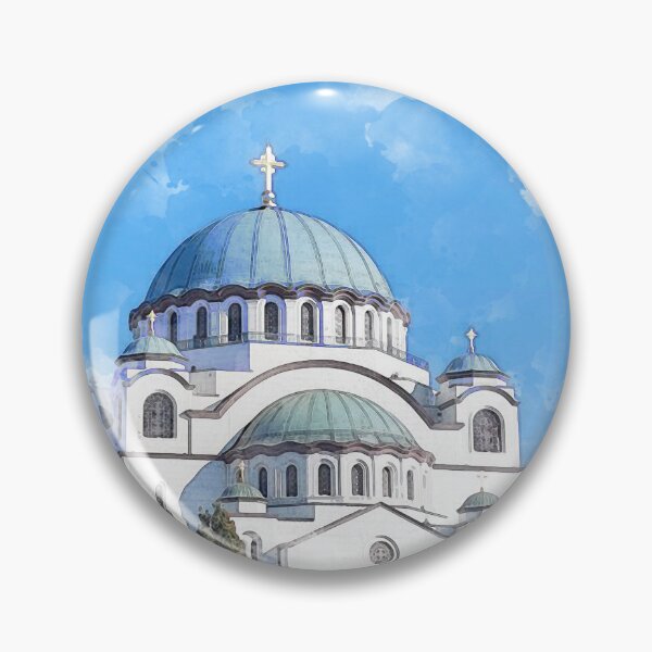 Item preview, Temple of Saint Sava Serbia Watercolor Art designed and sold by Blok45.