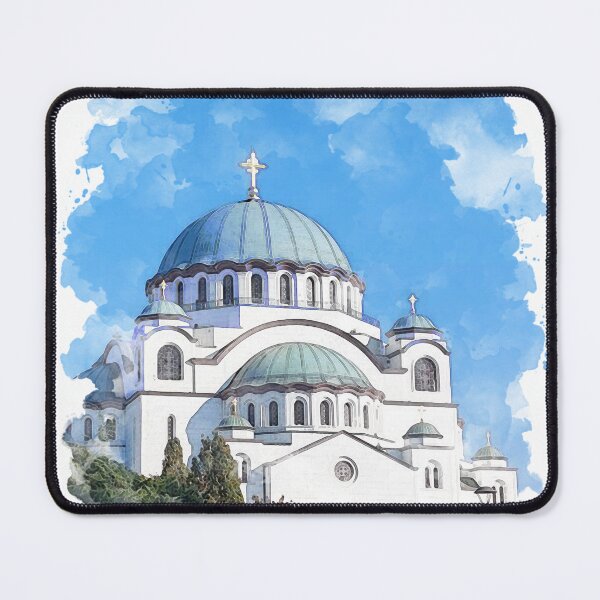 Artikelvorschau, Tempel des Heiligen Sava Serbien Aquarellkunst entworfen und verkauft von Blok45.