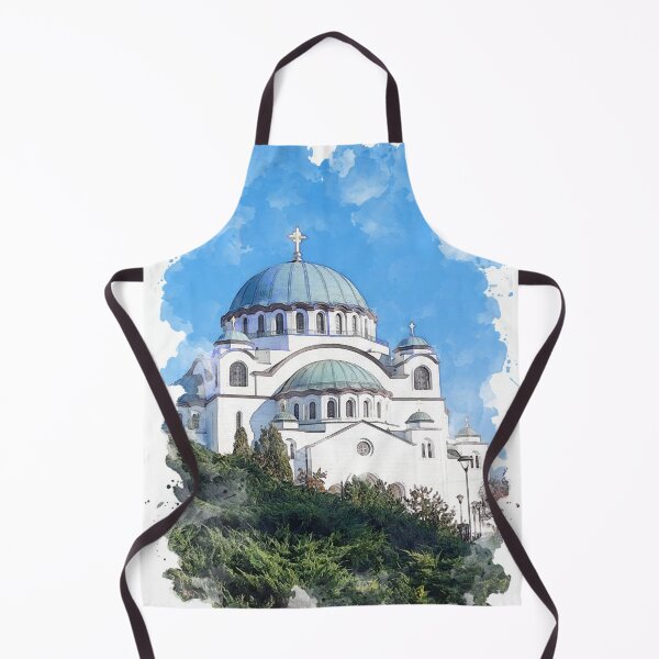 Item preview, Temple of Saint Sava Serbia Watercolor Art designed and sold by Blok45.