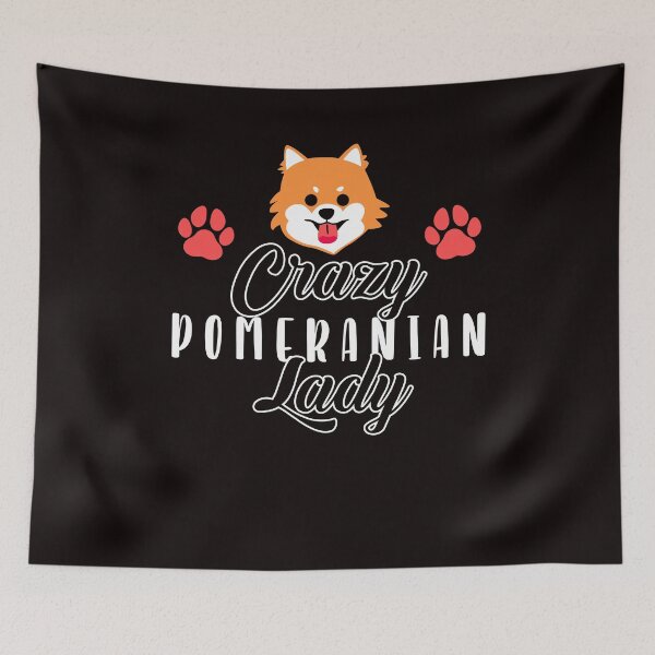 Item preview, Crazy Pomeranian Lady Pommy Mommy German Spitz Puppy Pet Paw designed and sold by TomGiantDesigns.
