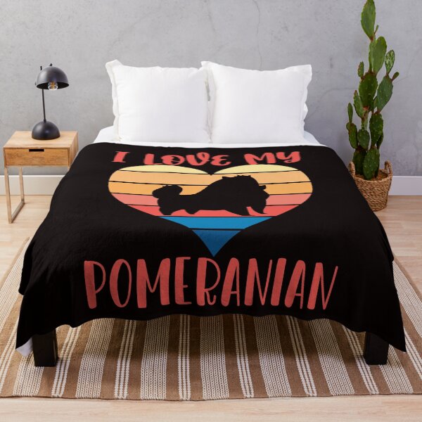 Item preview, Retro Love Pomeranian Heart Pommy Pom German Spitz Puppy Pet designed and sold by TomGiantDesigns.