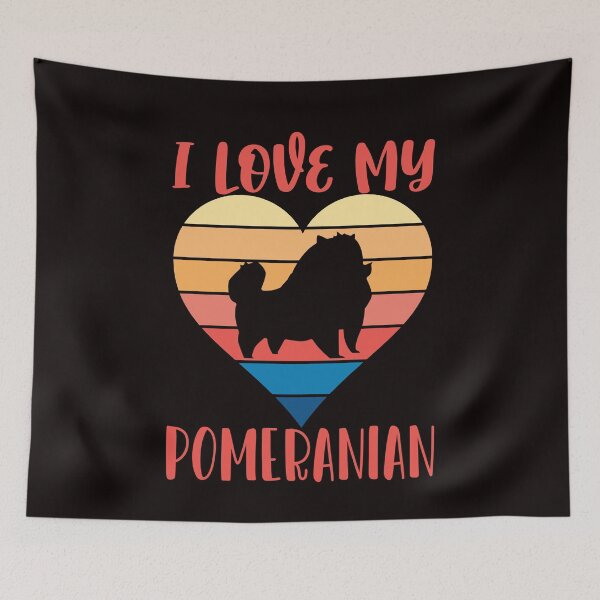 Item preview, Retro Love Pomeranian Heart Pommy Pom German Spitz Puppy Pet designed and sold by TomGiantDesigns.