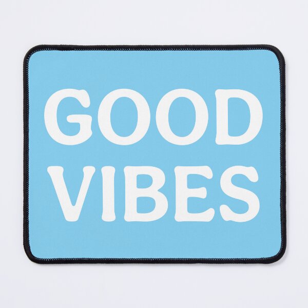 Item preview, Good Vibes (White Light Blue) Positive Motto Print designed and sold by ToluaPrints.