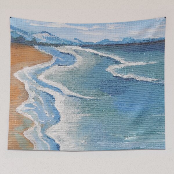Item preview, The Netherlands Dutch Seascape View, Holland Lowtide Blue Beachscape designed and sold by DiensDesign.