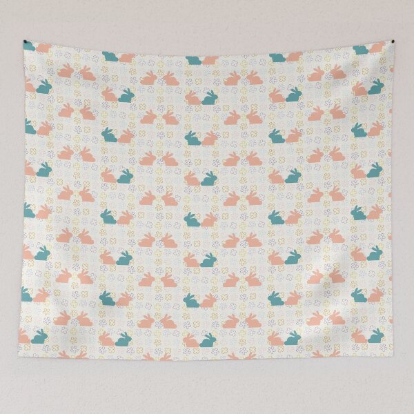 Item preview, Cute Easter Rabbit Flower Pattern designed and sold by CreativNode.
