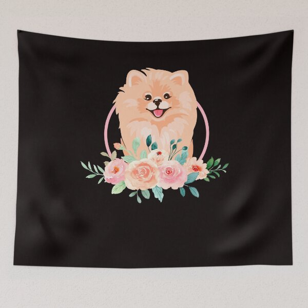 Item preview, Pomeranian Flowers Pommy Pom Dog Breed German Spitz Puppy designed and sold by TomGiantDesigns.