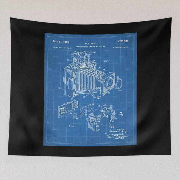Item preview, Vintage Camera Patent - Photographic Camera Art - Blueprint Poster designed and sold by kwonwgeastepf.