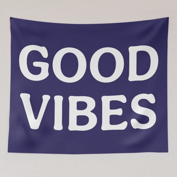 Item preview, Good Vibes (White Navy Blue) Personal Maxim Print designed and sold by ToluaPrints.