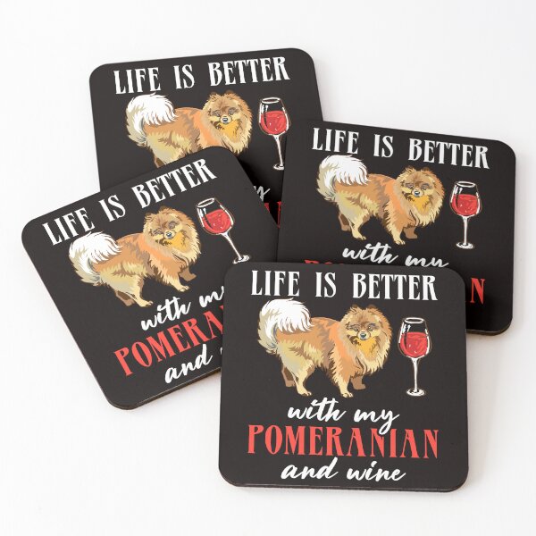 Item preview, Life Better With Pomeranian Wine Pommy Pom German Spitz Pet designed and sold by TomGiantDesigns.