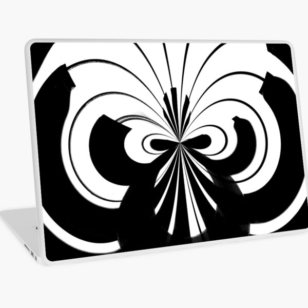 Black And White Abstract Piano Keys Laptop Skin