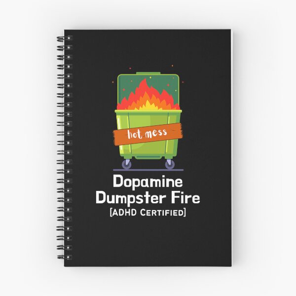 Item preview, ADHD - Dopamine Dumpster Fire - ADHD Certified - Light on Dark designed and sold by TheBerriesADHD.