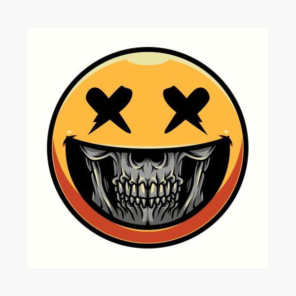 "smiley skeleton emoji" Art Print for Sale by wergamood Redbubble