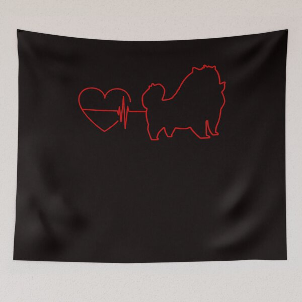 Item preview, Heartbeat Pomeranian Pommy Pom Dog Breed German Spitz Puppy designed and sold by TomGiantDesigns.