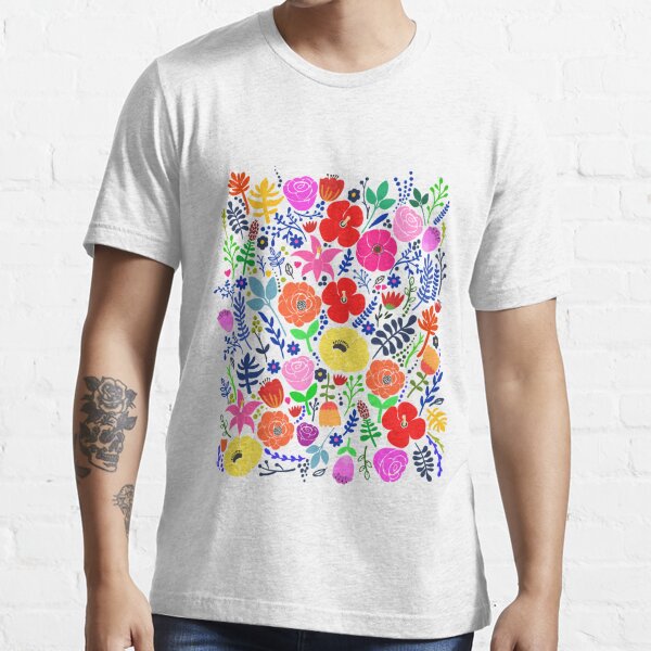 team gb flower t shirt white