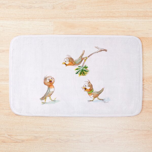 Item preview, Birds in Snow Retro 50s Cartoon Watercolor Style designed and sold by skullislandprod.
