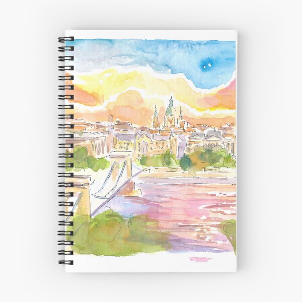 Item preview, Budapest Hungary Elisabeth Bridge over River Danube at Sunset designed and sold by artshop77.