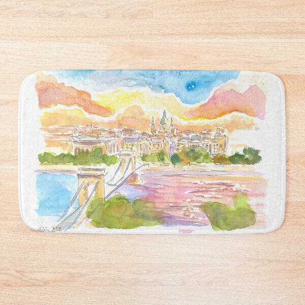 Item preview, Budapest Hungary Elisabeth Bridge over River Danube at Sunset designed and sold by artshop77.
