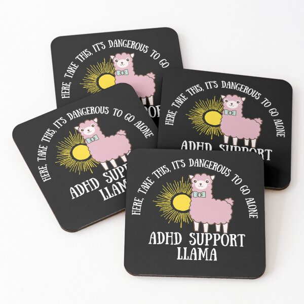 Item preview, ADHD - ADHD Support Llama - Here, Take this, It's dangerous to go Alone - Light on Dark designed and sold by TheBerriesADHD.