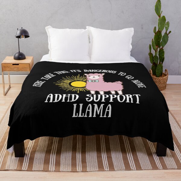 Item preview, ADHD - ADHD Support Llama - Here, Take this, It's dangerous to go Alone - Light on Dark designed and sold by TheBerriesADHD.