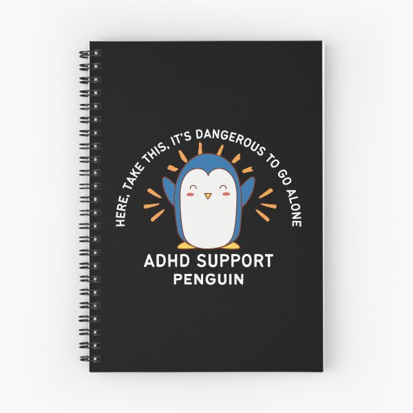 Item preview, ADHD - ADHD Support Penguin - Here, Take this, It's dangerous to go Alone - Light on Dark designed and sold by TheBerriesADHD.