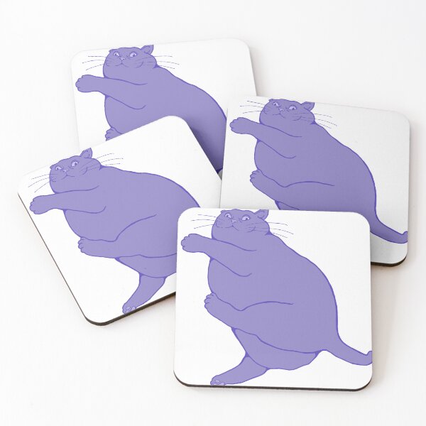 Item preview, Cute chubby chonky cat design - adorable fat kitty in purple colour palette no.4 designed and sold by Balsamista-art.