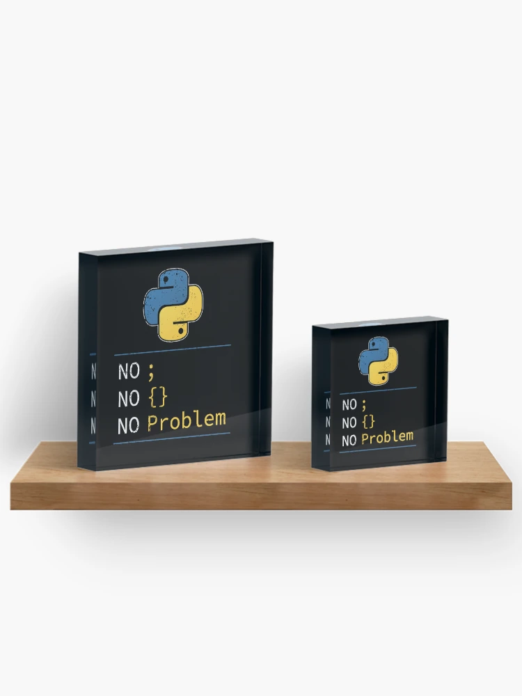 Thumbnail 3 of 5, Acrylic Block, Python No Problem Code designed and sold by deepan chandrasekaran.