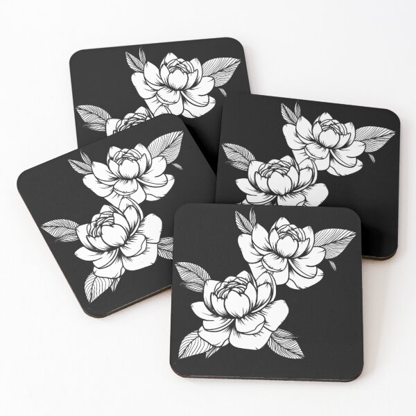 Item preview, Japanese flowers pattern, traditionnal peony design - peony tattoo inspiration designed and sold by shodark.