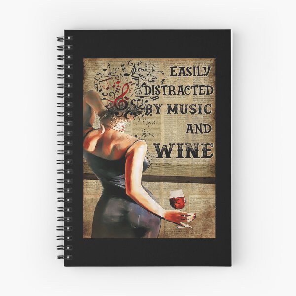 Item preview, Vintage Easily Distracted By Music And Wine Poster designed and sold by kwonwgeastepf.