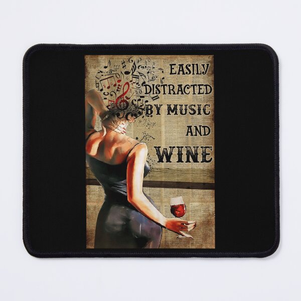 Artikel-Vorschau von Vintage leicht abgelenkt durch Musik und Wein Poster, designt und verkauft von kwonwgeastepf.