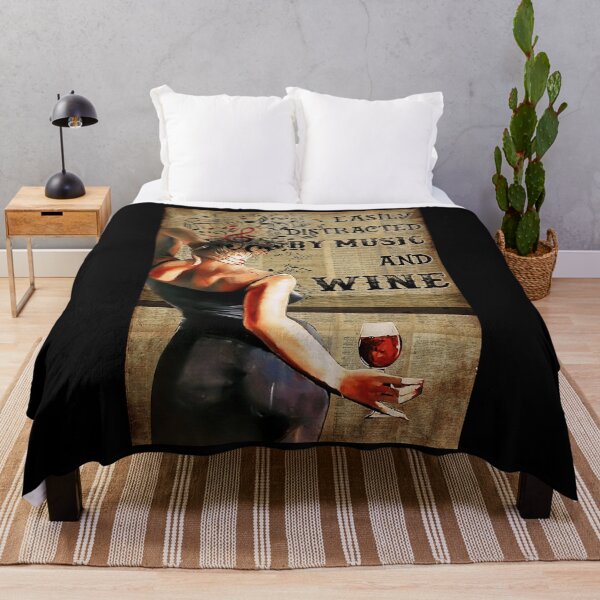 Item preview, Vintage Easily Distracted By Music And Wine Poster designed and sold by kwonwgeastepf.