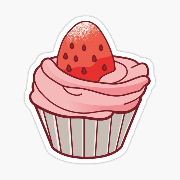 Strawberry Cupcake Sticker