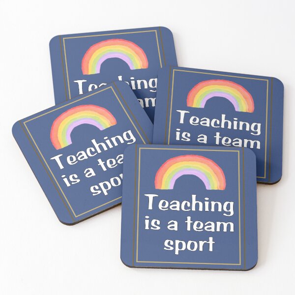 Item preview, Teaching Is A Team Sport Rainbow Colors Leader thank you quote Appreciation gift Inspirational teacher designed and sold by catchyology.