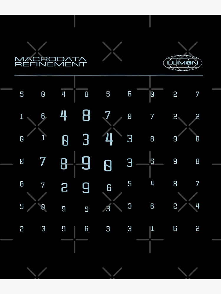 Scary Numbers Lumon Macrodata Refinement Severance TV Premium Matte ...
