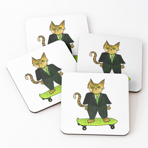 Item preview, The Catipalist: Skateboard Business Cat White Background designed and sold by TheDoodlemancer.