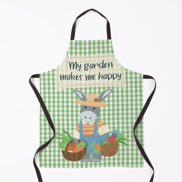 Item preview, My garden makes me happy, cute picture with a gardener with his own grown vegetables designed and sold by marina63.