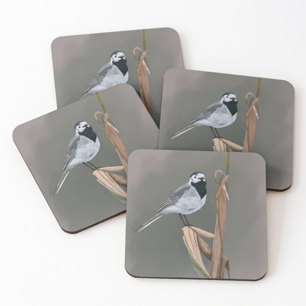 Item preview, Pied Wagtail Soft Pastel Drawing on Grey designed and sold by creativebakergb.